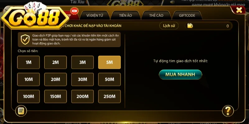Hướng dẫn chi tiết cách nạp tiền Go88 cho bạn mới giao dịch