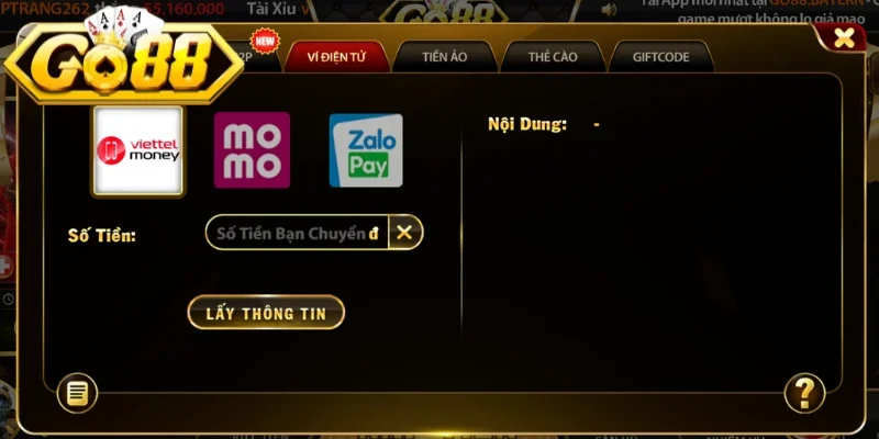 Lưu ý khi người chơi tiến hành giao dịch nạp tiền Go88