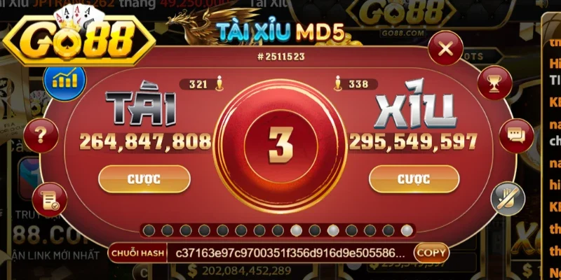 Tỷ lệ trả thưởng tại các cửa đặt cược trong tài xỉu Go88